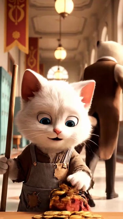 Poor Sweeper Cat in School | Emotional Story of Kindness & Hope | Rich Cats Help Her