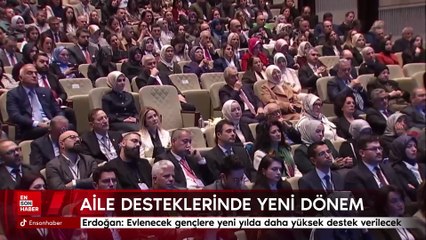 Cumhurbaşkanı Erdoğan: Evlenecek gençlere yeni yılda daha yüksek destek verilecek
