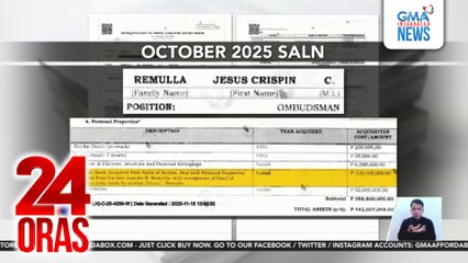 Net worth ni Omb Remulla, umakyat ng 2,041.44% mula nang maging congressman noong 2005 hanggang ngayong 2025 | 24 Oras