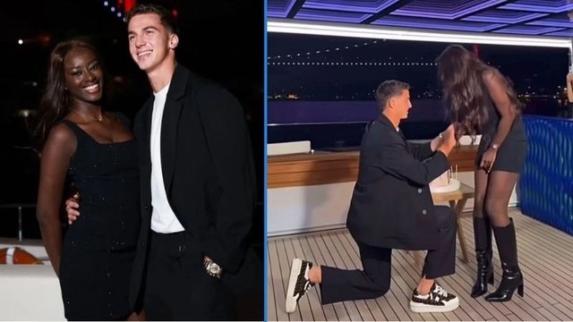 Milli futbolcudan Azer Bülbül şarkısı eşliğinde evlilik teklifi