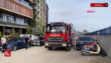 Samsun’da depoda çıkan yangını kovayla su döküp söndürmeye çalıştı