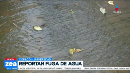 Se registra una fuga de agua en Av. Joaquín Gallo entre Insurgentes y Universidad