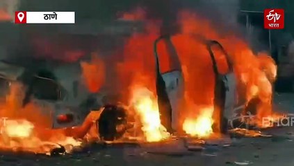 उभी असलेल्या स्कोडा कारला लागली अचानक आग, परिसरात खळबळ