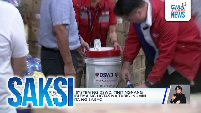 Water filtration system ng DSWD, tinitingnang solusyon sa problema ng ligtas na tubig inumin ng mga nasalanta ng bagyo | Saksi