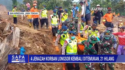 Longsor Banjarnegara: Tim SAR Temukan 4 Jenazah, 21 Orang Korban Masih Hilang
