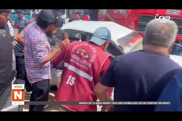 Volqueta colisionó contra tres trufis