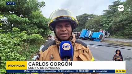 Vuelco de auto cisterna provoca cierre parcial de la Vía Interamericana en Churubé, Natá