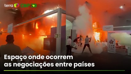 Veja as imagens do incêndio que atingiu a Zona Azul da COP30, em Belém
