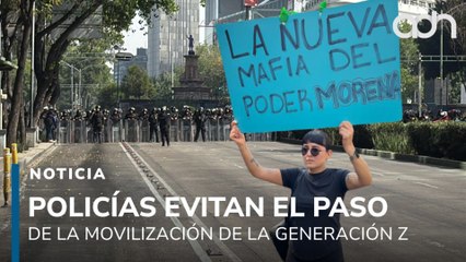 Policías evitan que la movilización de la generación Z avance hacia el Zócalo