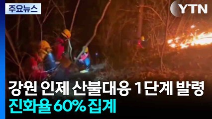 강원 인제 산불대응 1단계 발령...진화율 60% 집계 / YTN