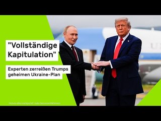 "Vollständige Kapitulation" - Experten zerreißen Trumps geheimen Ukraine-Plan