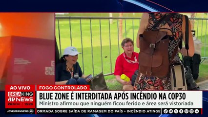 Incêndio interdita Blue Zone e COP30 pode ser estendida | TEMPO REAL