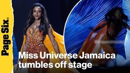 Watch as Miss Universe contestant plummets off stage during shocking fall