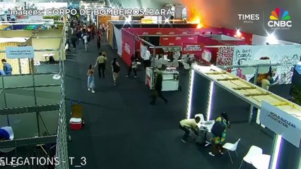 Imagens divulgadas pelos Bombeiros do Pará mostram começo de incêndio na COP30; veja