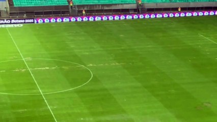 VÍDEO: Após reforma e shows, gramado da Arena Fonte Nova apresenta problemas com poças d'água e buracos