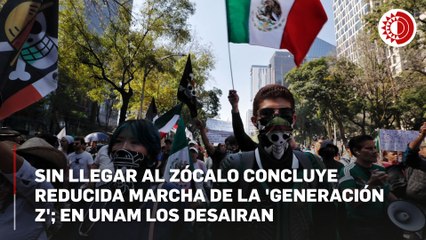 Sin llegar al Zócalo concluye reducida marcha de la 'Generación Z'; en UNAM los desairan