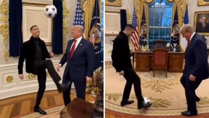 Ronaldo-Trump, dribbling e palleggi alla Casa Bianca: il video è virale, ma...