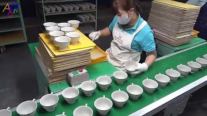Luxury Teapot Teacup Manufacturing Process. 80 Year Old Korean Ceramic Factory
