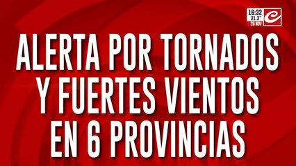 Alerta por tornados y fuertes vientos en 6 provincias: intensas ráfagas durante la tarde y la noche