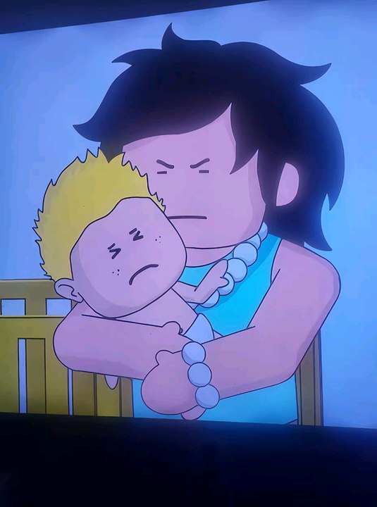 Baby Alan and Baby Alan's Mom are arguing and Hugging each other/Gamerchad/Baby Alan Cartoon