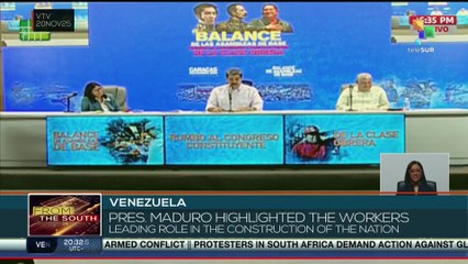 Pres. Nicolas Maduro praised worker's leading role in Venezuela