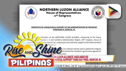 Northern Luzon Alliance, naglabas ng 'Manifesto of Unequivocal Support' para kay PBBM at House Speaker Dy III | ulat ni Mela Lesmoras