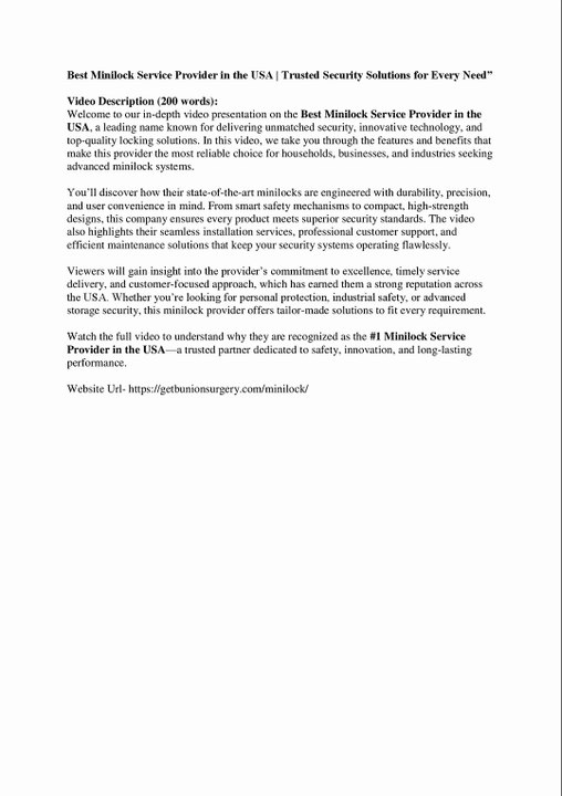 “Best Minilock Service Provider in the USA – Secure, Reliable & Trusted Solutions”