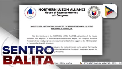 Northern Luzon Alliance, naglabas ng 'manifesto’ bilang suporta kay PBBM  |  ulat ni Mela Lesmoras