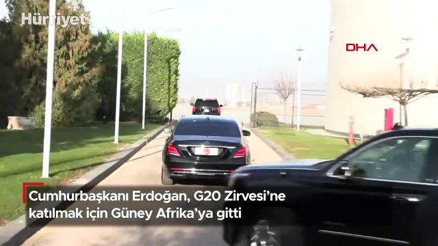 Cumhurbaşkanı Erdoğan, G20 Zirvesi'ne katılmak için Güney Afrika’ya gitti
