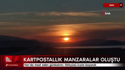 Van'da mest eden günbatımı: Gökyüzü kızıla boyandı