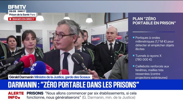 Nous allons installer des scanners (...) et déployer des moyens technologiques de brouillage de téléphone : Gérald Darmanin présente son plan zéro portable en prison