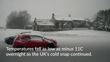 Temperatures plummet as cold snap continues to blanket UK