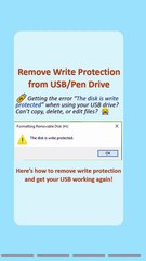 Remove Write Protection from Your USB/Pen Drive
