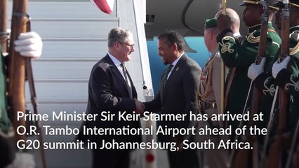 Sir Keir Starmer lands in South Africa for G20 summit