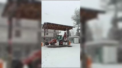 Magia bianca al Passo del Cerreto: ecco una fitta nevicata