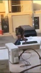 بالفيديو  مقيم هندي يتشاجر مع رجل امن سعودي و يحاول سرقة سلاحه