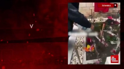 İstanbul'da vahşice öldürülen İkbal Uzuner'in mezarına çirkin saldırı