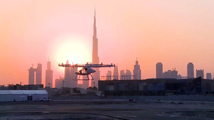 بالفيديو دبي تطلق اول رحلة للتاكسي الطائر في سماء دبي