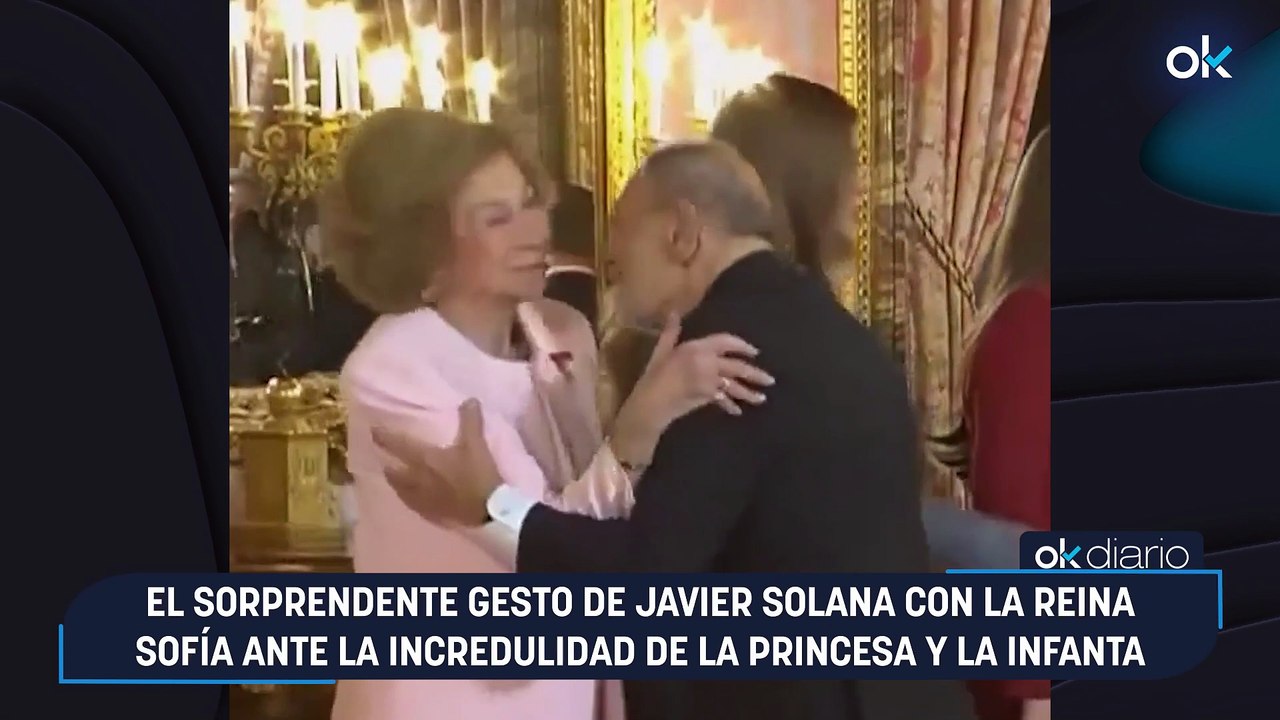 El sorprendente gesto de Javier Solana con la Reina Sofía ante la  incredulidad de la princesa y la infanta