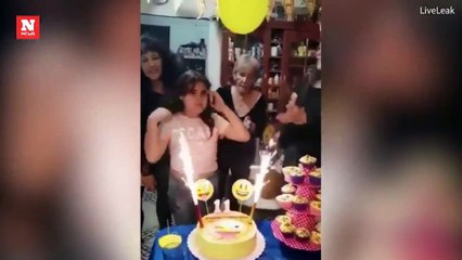 بالفيديو:فتاة صغيرة تتحوّل إلى كرة مشتعلة خلال الاحتفال بعيد ميلادها