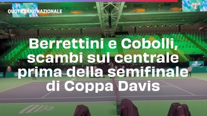 Berrettini e Cobolli, scambi sul centrale prima della semifinale di Coppa Davis