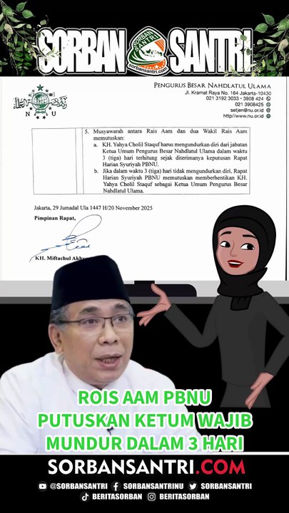 ROIS AAM PBNU PUTUSKAN KETUM WAJIB MUNDUR DALAM 3 HARI