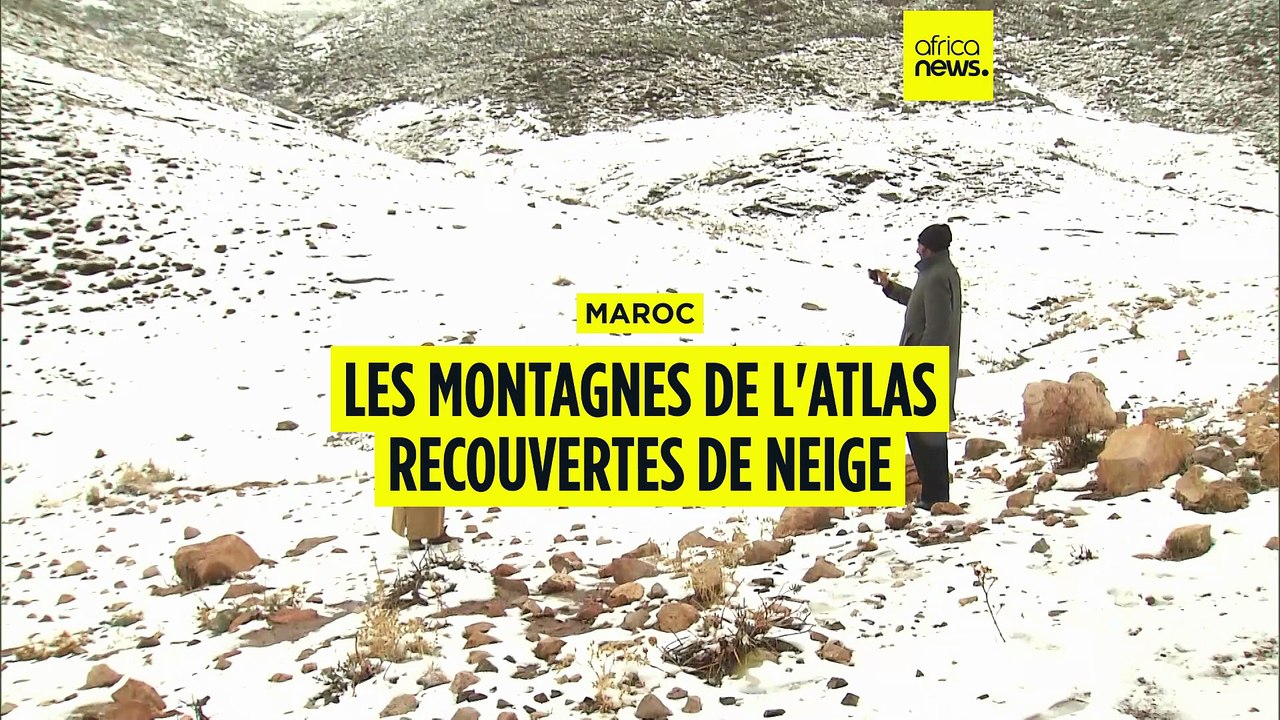 Maroc : les montagnes de l'Atlas recouvertes de neige