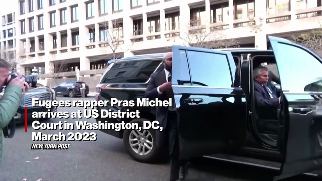 Fugees rapper Pras Michel arrives at US District Court in Washington, DC, March 2023