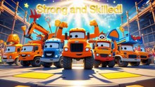 Big Trucks, Brave Jobs! 🚒🚚 | Learning Vehicles Song for Kids | KIDZACADMI