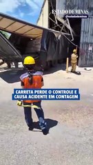 Contagem registra acidente grave envolvendo carreta