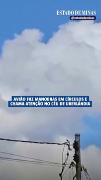 Avião faz manobras em círculos e desperta curiosidade no céu de Uberlândia