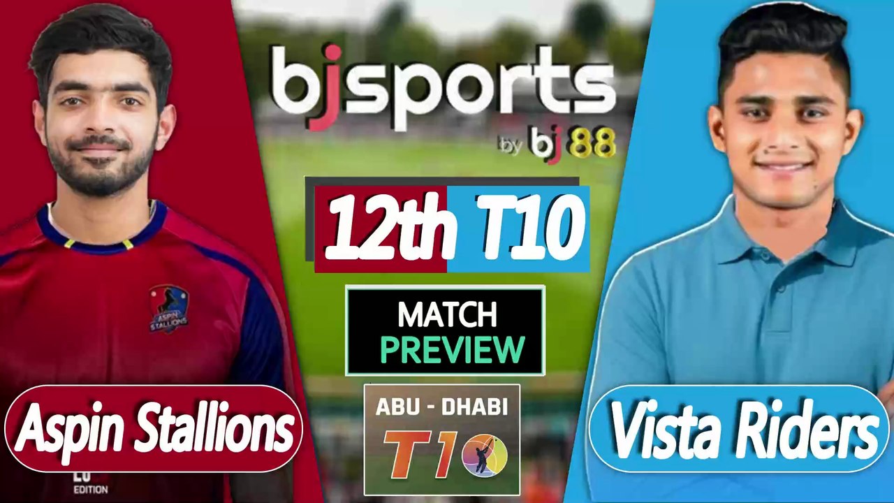 Abu Dhabi T10 2025 | Vista Riders vs Aspin Stallions 12th T10 Match Preview |