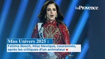 Miss Univers 2025 : Fatima Bosch, Miss Mexique,  couronnée, après les critiques  d’un animateur