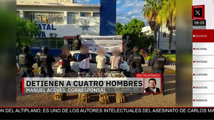 Detienen a 4 en Sinaloa tras asegurar armas largas y equipo táctico; hay un menor